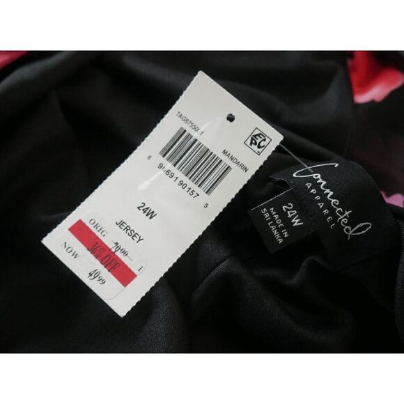 CONNECTED Plus Size Floral Popover Sheath Dress 24W - Picture 7 of 7